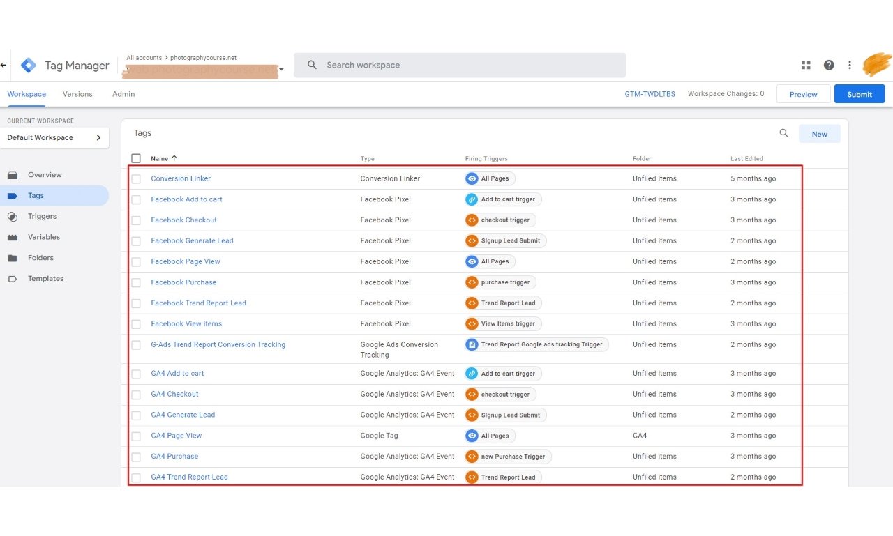 Google tag manager setup and conversion tracking